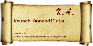 Kausch Annamária névjegykártya